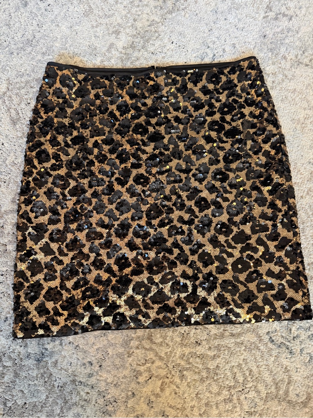 Cache Sequin Leopard Mini Skirt - Black & Gold